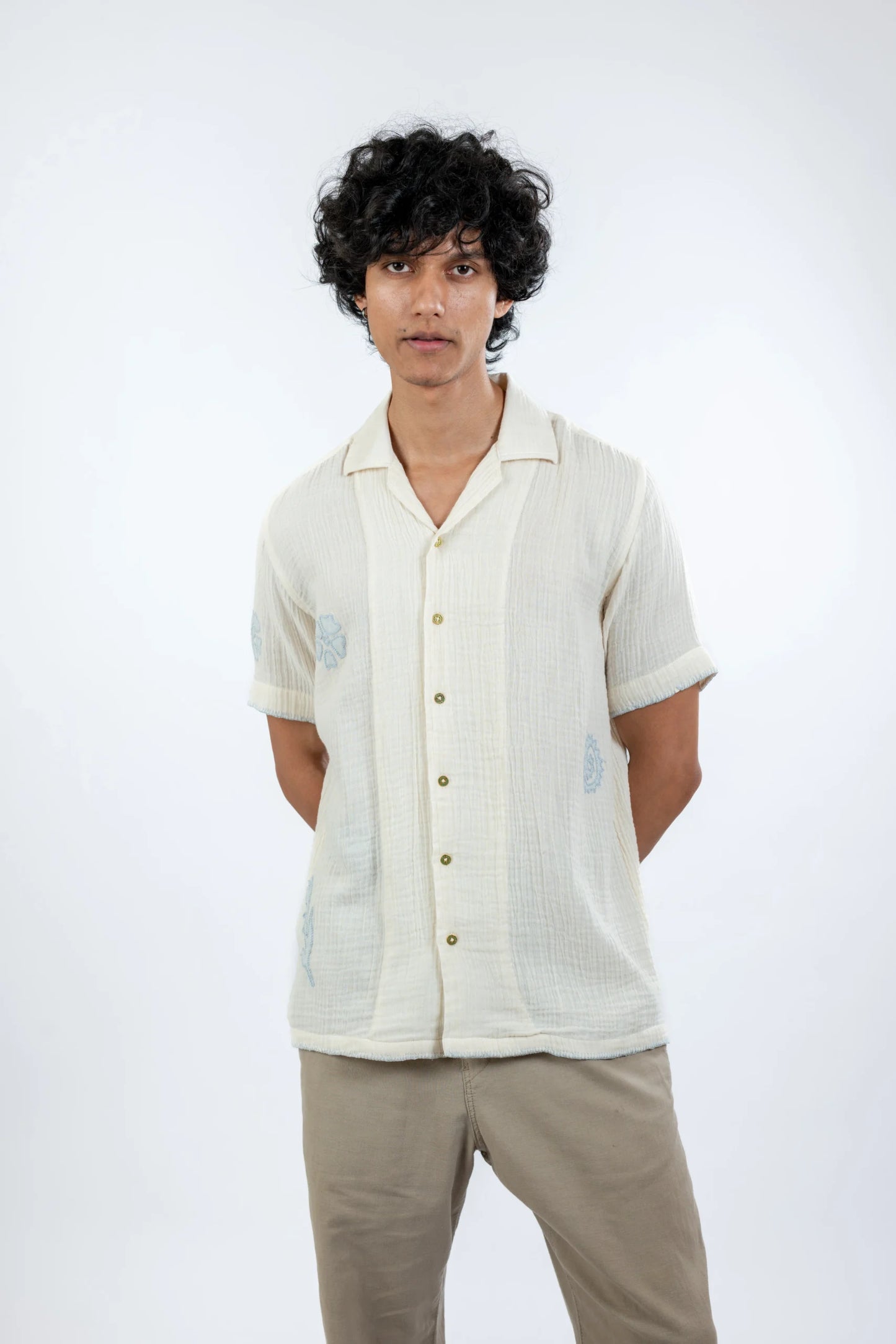 ORGANIC APPLIQUE (Ivory + Sky Blue)