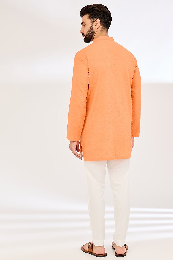 Orange Pleat Kurta