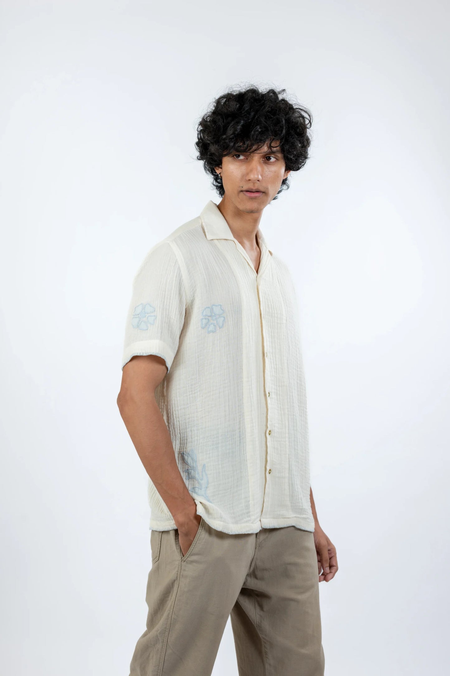 ORGANIC APPLIQUE (Ivory + Sky Blue)