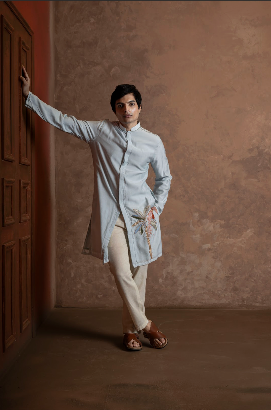 Palm kurta - Light Blue
