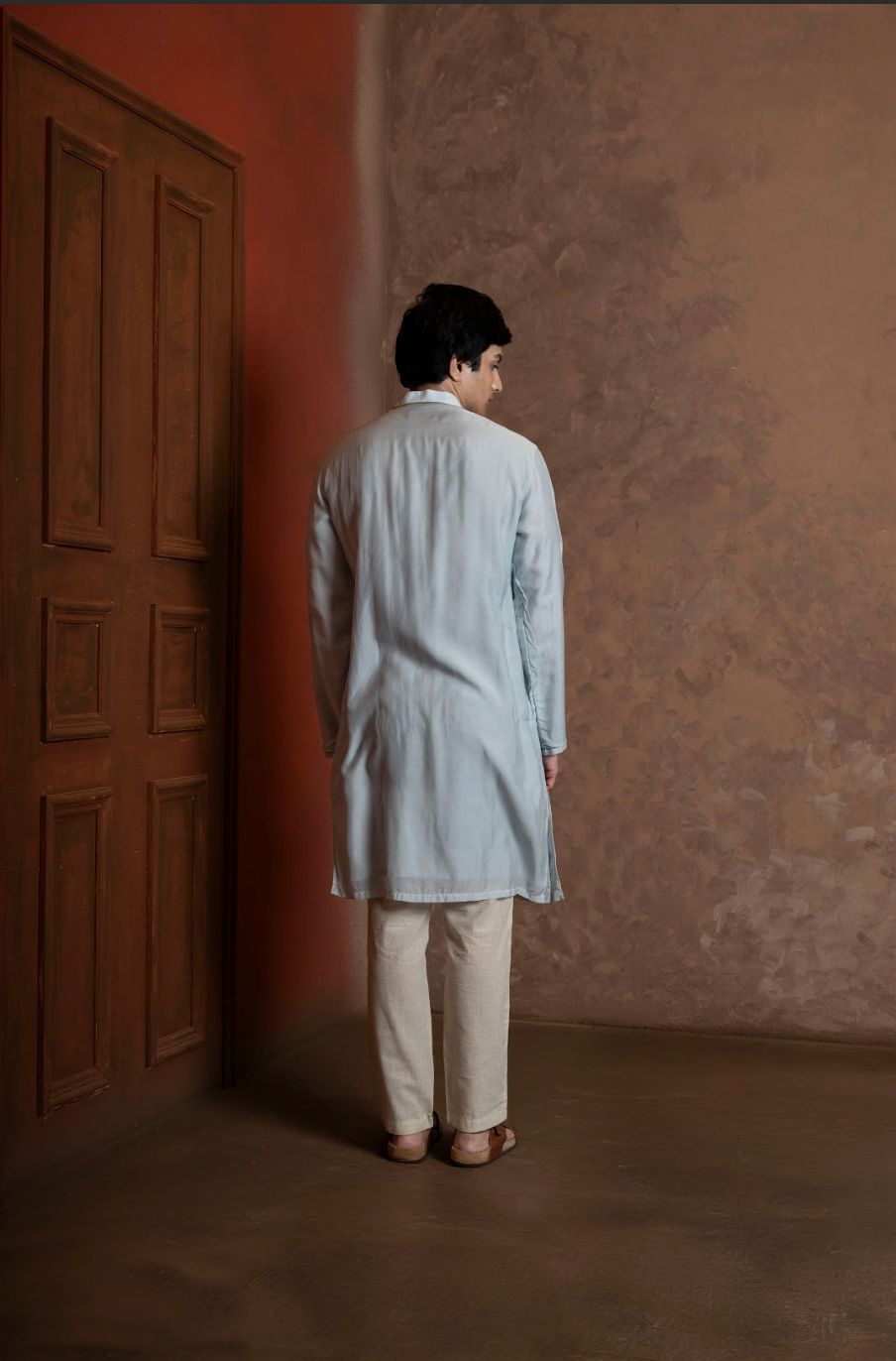 Palm kurta - Light Blue